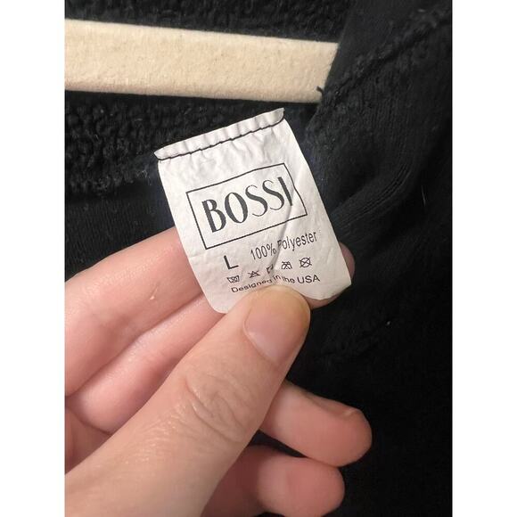 Bossi Black Zippered Hooded Jacket Sz L - Picture 3 of 3